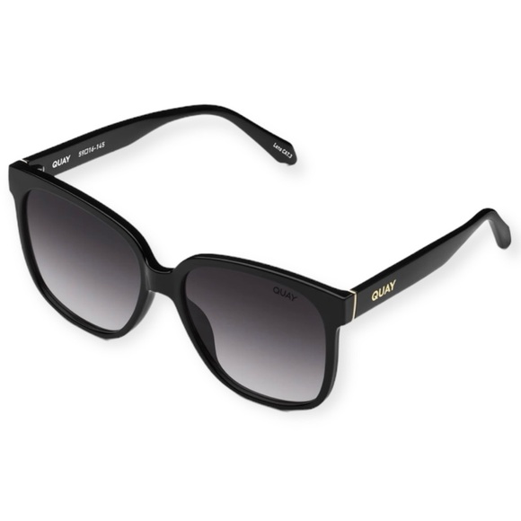 QUAY Wide Awake Sunglasses Black Frame Black Gradient Lenses Oversized NWT - Picture 3 of 7